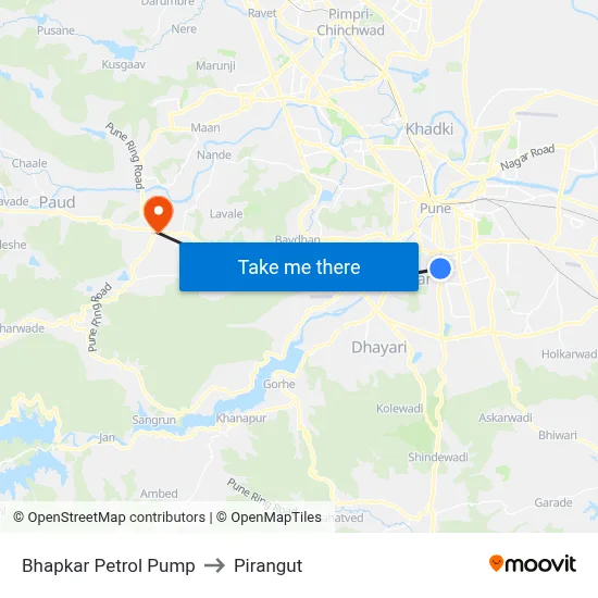 Bhapkar Petrol Pump to Pirangut map
