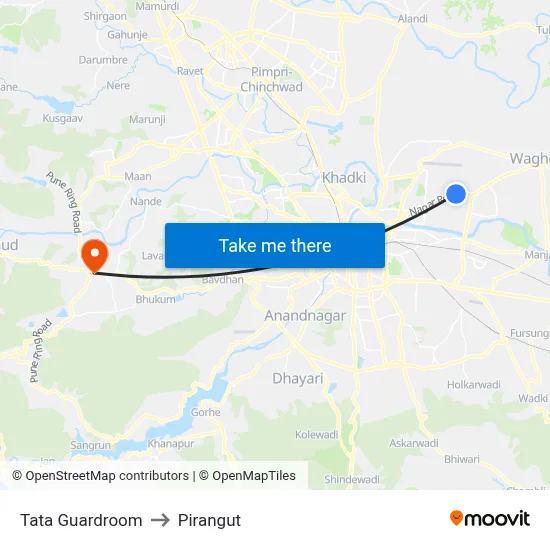 Tata Guardroom to Pirangut map