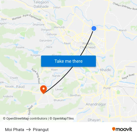 Moi Phata to Pirangut map