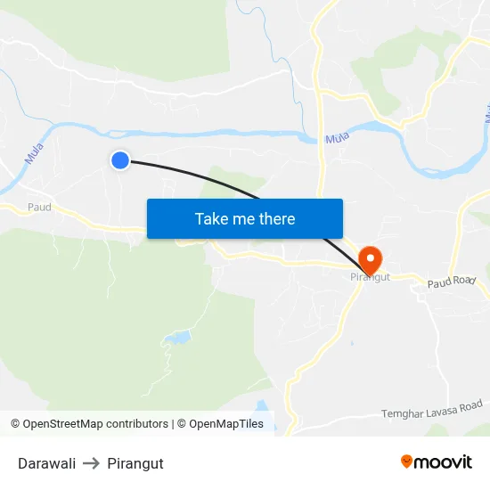 Darawali to Pirangut map