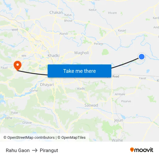 Rahu Gaon to Pirangut map