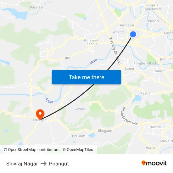 Shivraj Nagar to Pirangut map