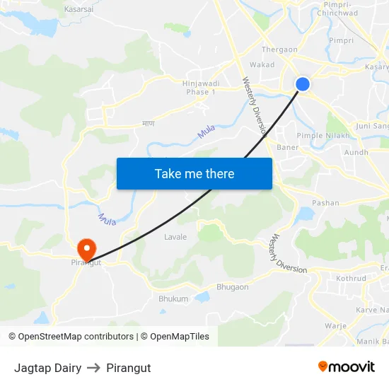 Jagtap Dairy to Pirangut map