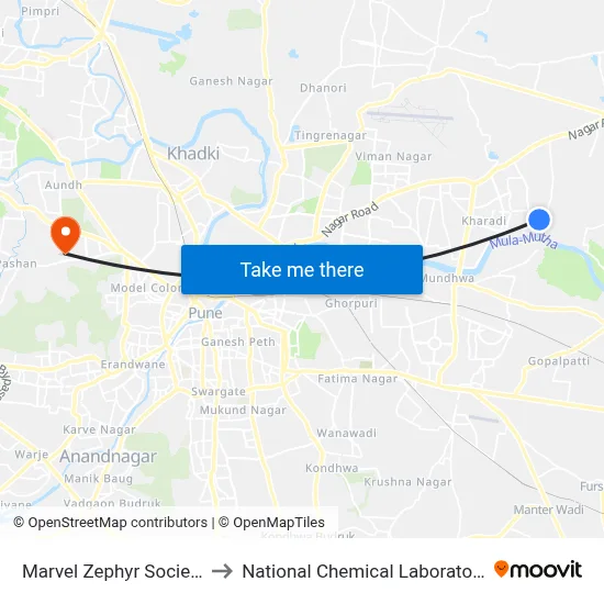 Marvel Zephyr Society to National Chemical Laboratory map