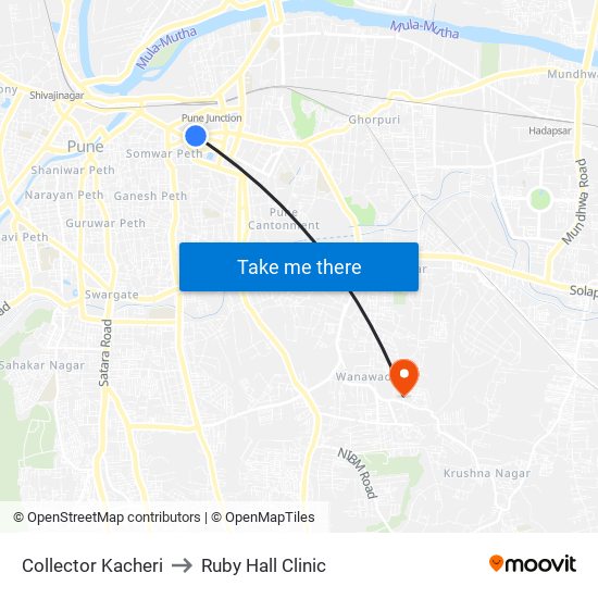 Collector Kacheri to Ruby Hall Clinic map