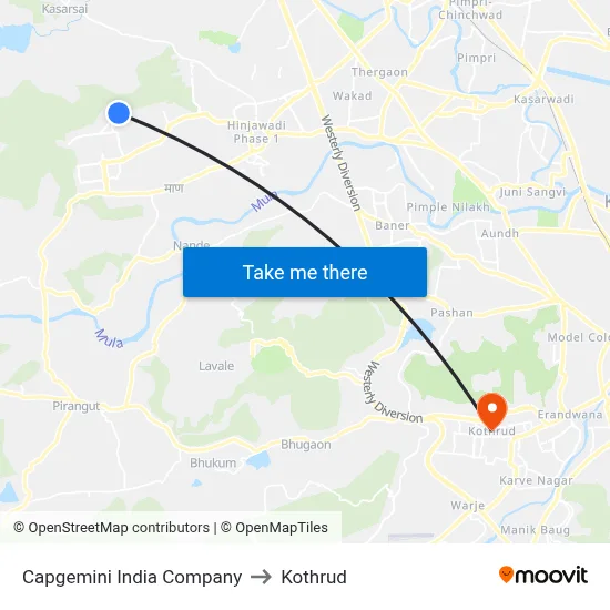 Capgemini India Company to Kothrud map