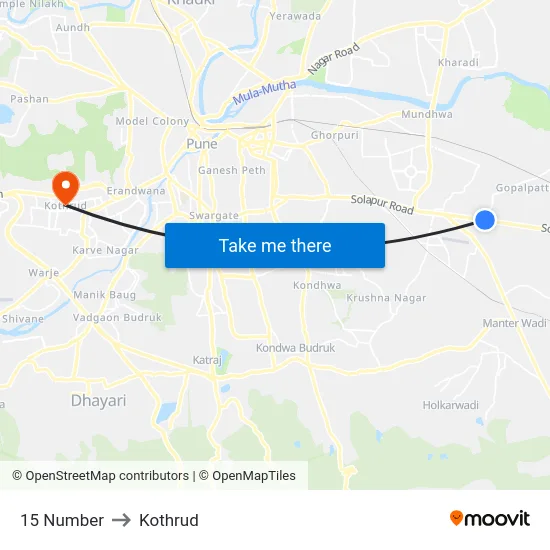 15 Number to Kothrud map