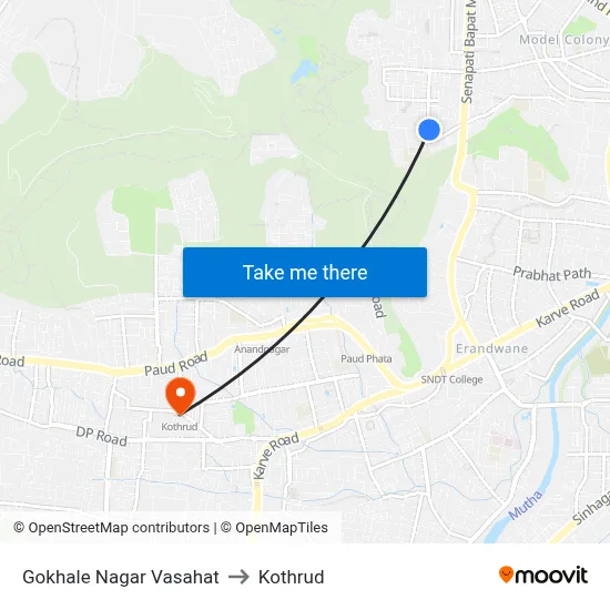 Gokhale Nagar Vasahat to Kothrud map