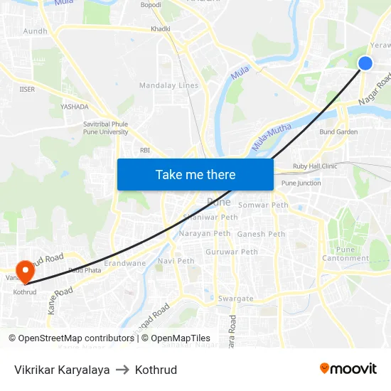 Vikrikar Karyalaya to Kothrud map