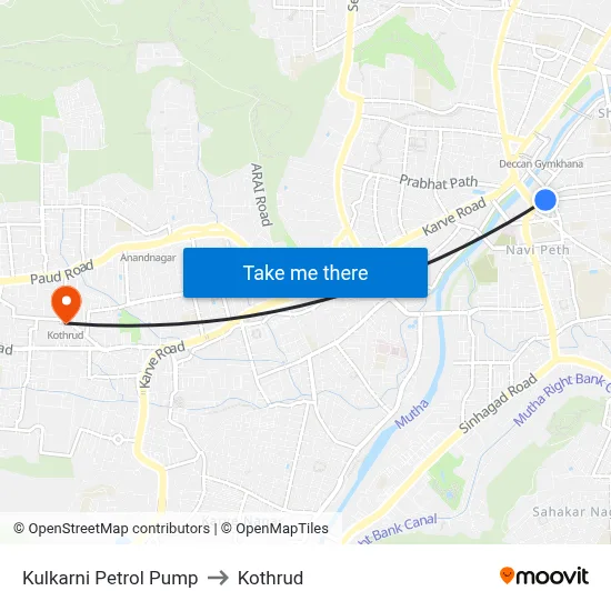 Kulkarni Petrol Pump to Kothrud map