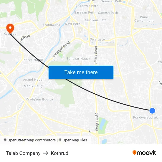 Talab Company to Kothrud map