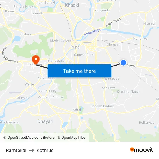 Ramtekdi to Kothrud map
