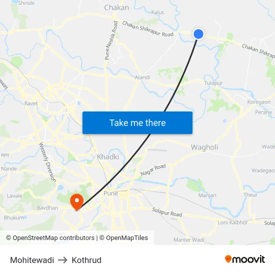 Mohitewadi to Kothrud map