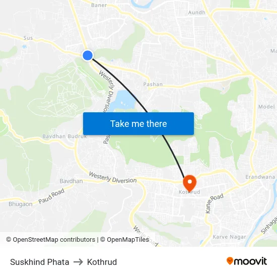 Suskhind Phata to Kothrud map