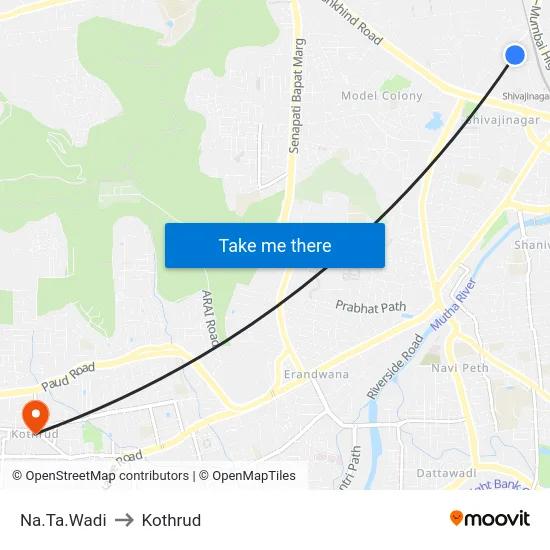 Na.Ta.Wadi to Kothrud map