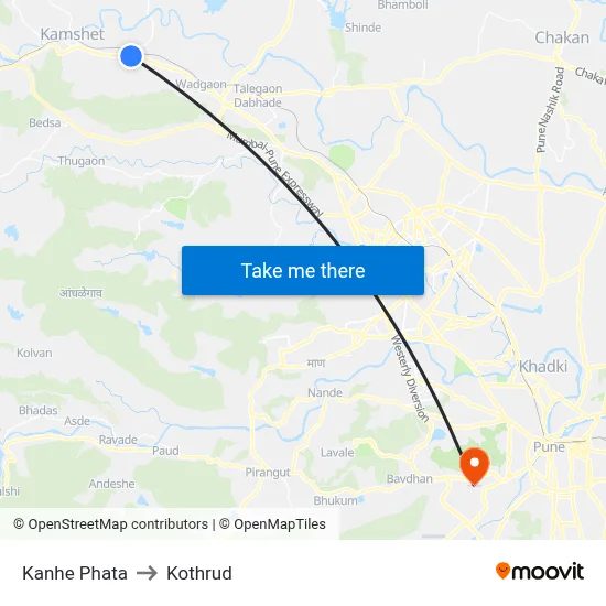 Kanhe Phata to Kothrud map