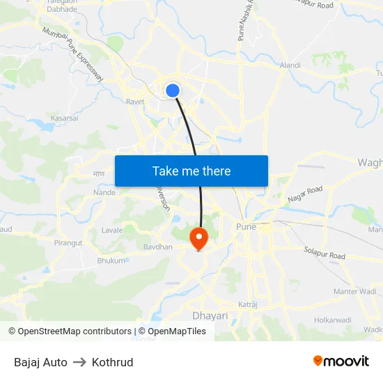 Bajaj Auto to Kothrud map