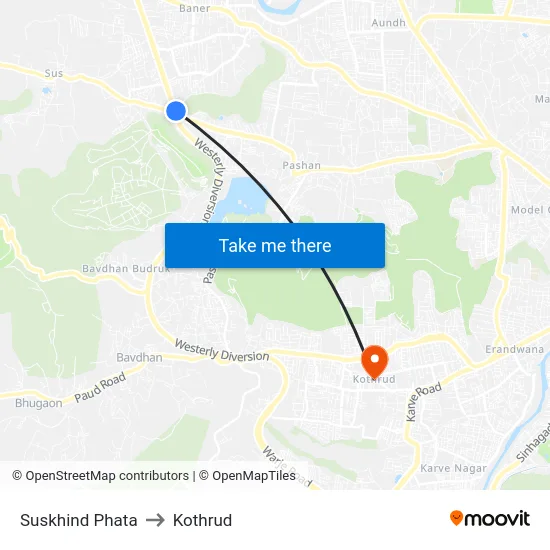 Suskhind Phata to Kothrud map