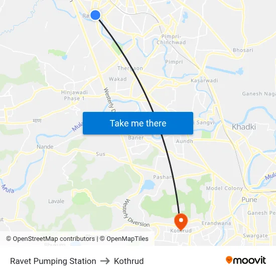 Ravet Pumping Station to Kothrud map