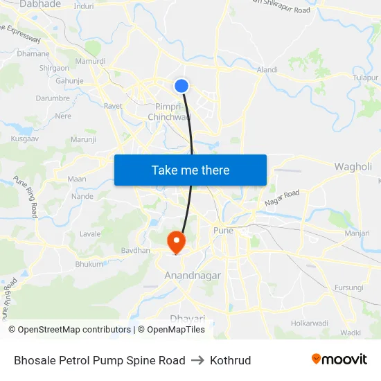 Bhosale Petrol Pump Spine Road to Kothrud map