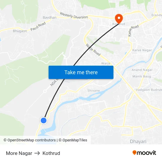 More Nagar to Kothrud map