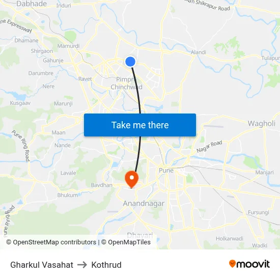 Gharkul Vasahat to Kothrud map