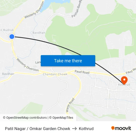Patil Nagar / Omkar Garden Chowk to Kothrud map