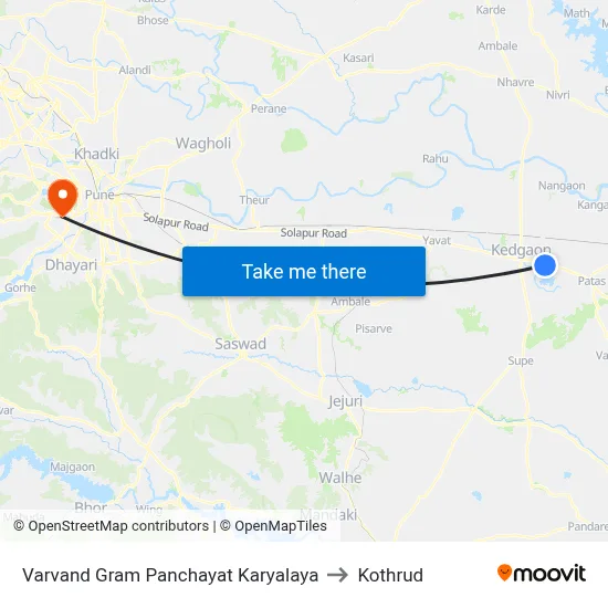 Varvand Gram Panchayat Karyalaya to Kothrud map