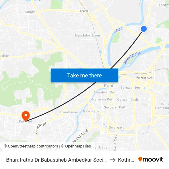 Bharatratna Dr.Babasaheb Ambedkar Society to Kothrud map