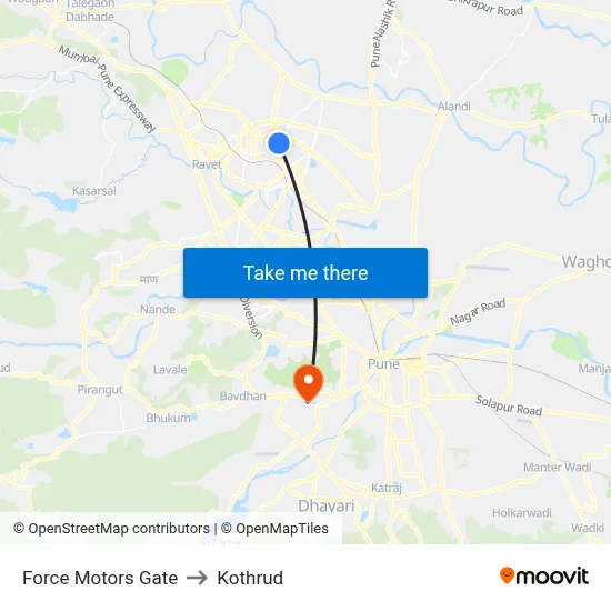 Force Motors Gate to Kothrud map