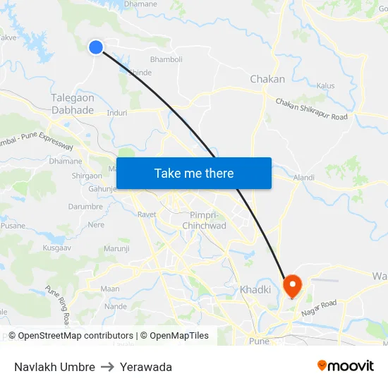 Navlakh Umbre to Yerawada map