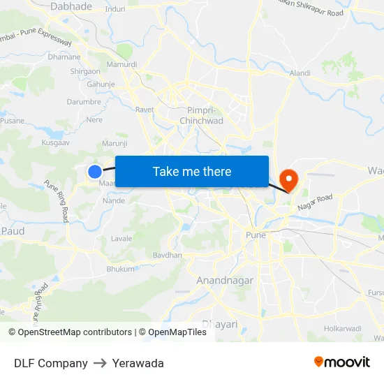DLF Company to Yerawada map