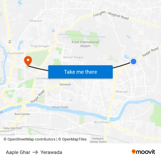 Aaple Ghar to Yerawada map