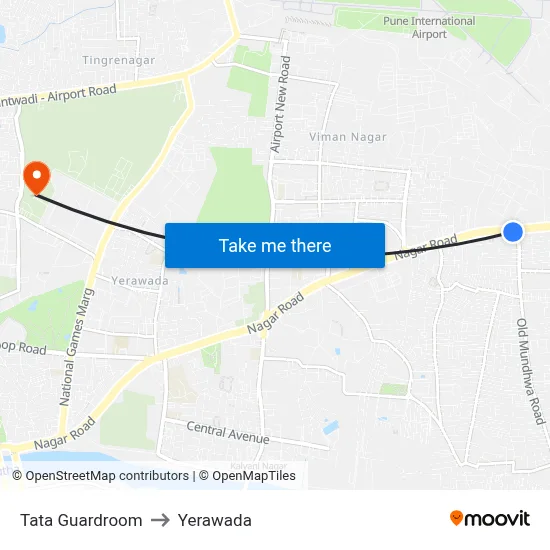Tata Guardroom to Yerawada map
