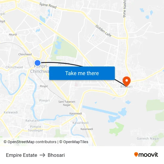 Empire Estate to Bhosari map