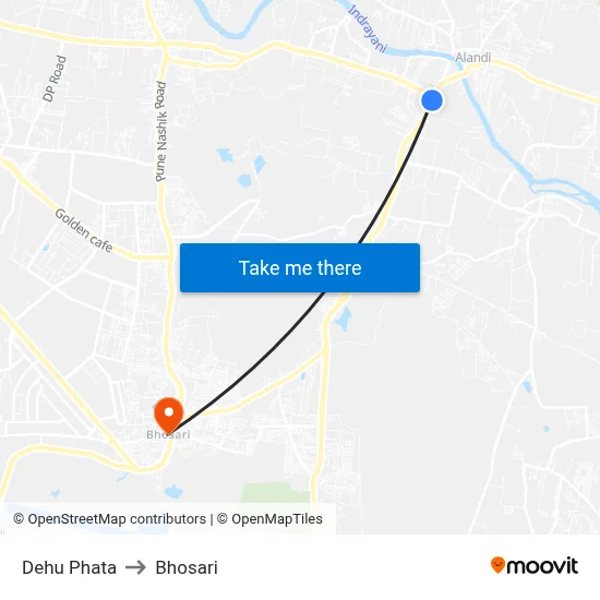 Dehu Phata to Bhosari map