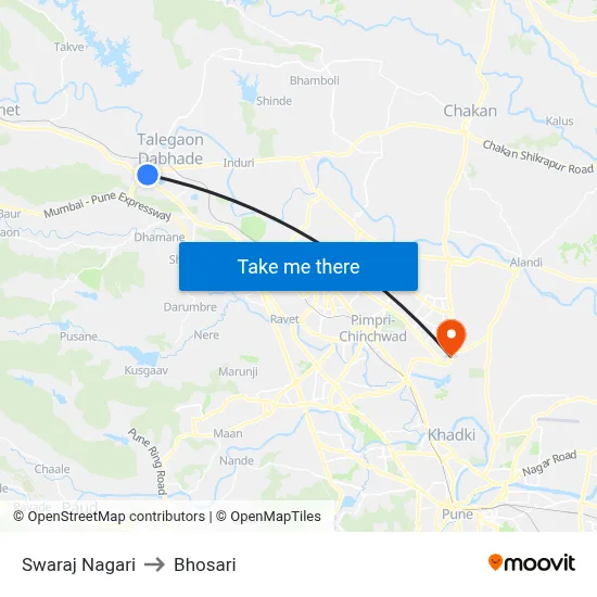 Swaraj Nagari to Bhosari map
