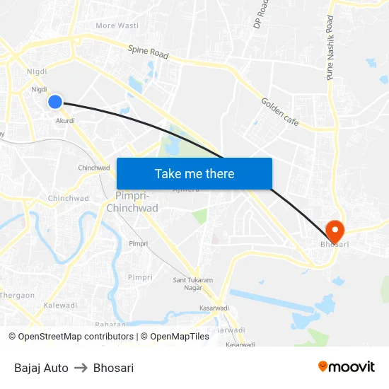 Bajaj Auto to Bhosari map