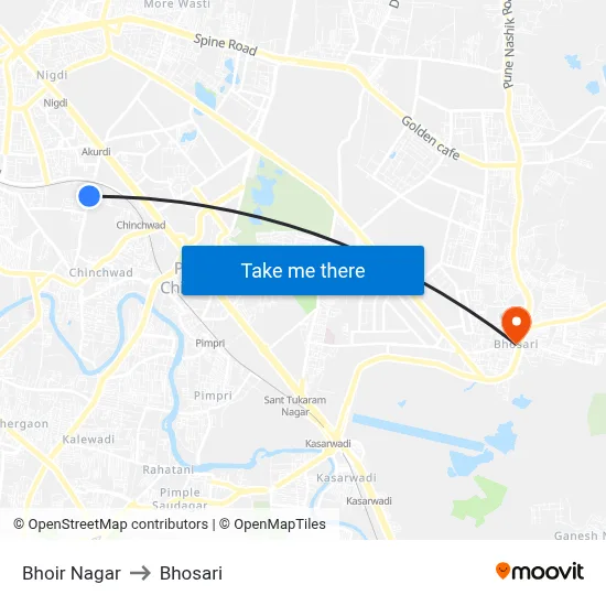 Bhoir Nagar to Bhosari map