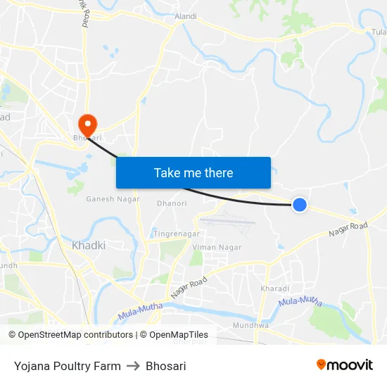 Yojana Poultry Farm to Bhosari map