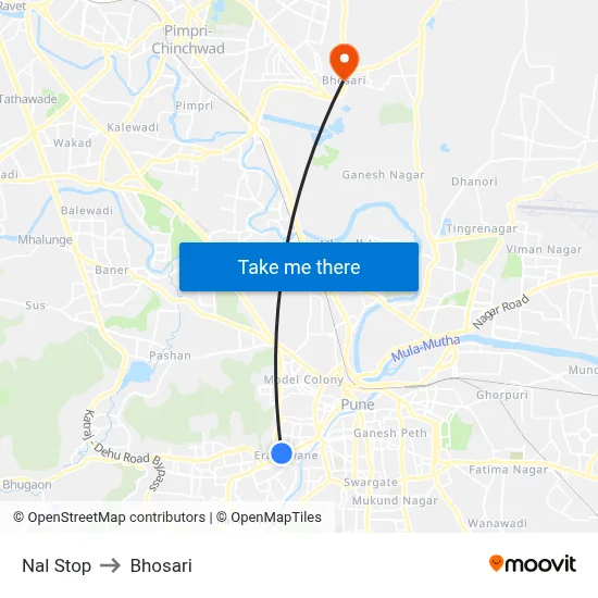 Nal Stop to Bhosari map