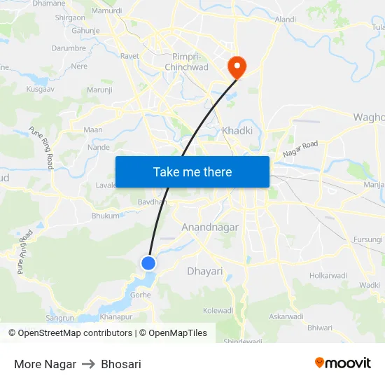 More Nagar to Bhosari map