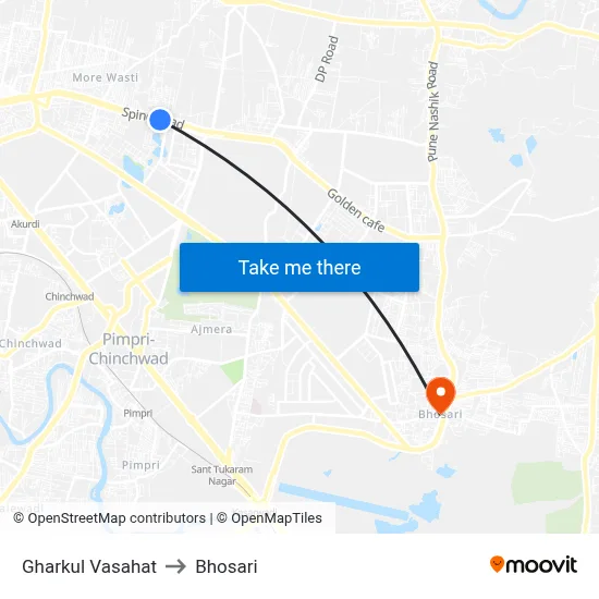 Gharkul Vasahat to Bhosari map