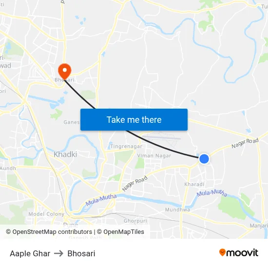 Aaple Ghar to Bhosari map