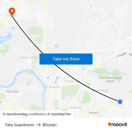 Tata Guardroom to Bhosari map