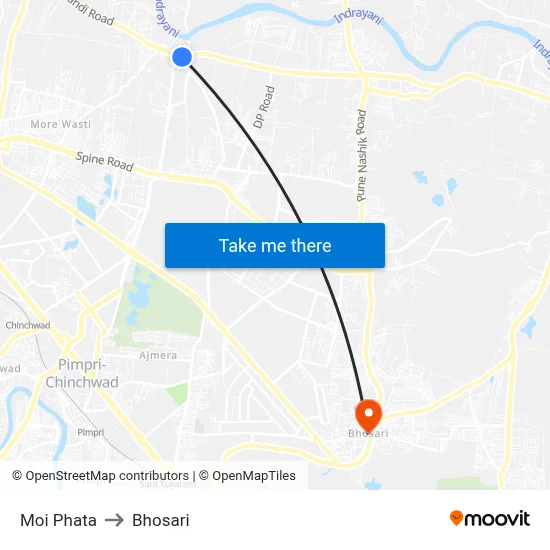 Moi Phata to Bhosari map