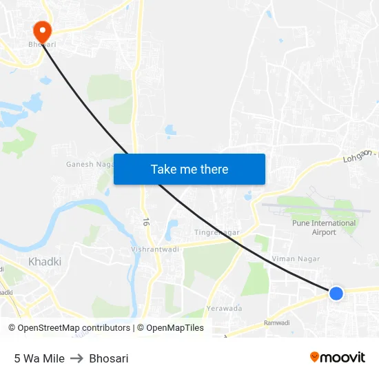 5 Wa Mile to Bhosari map