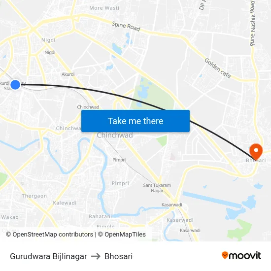 Gurudwara Bijlinagar to Bhosari map