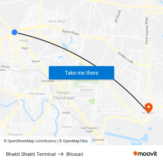 Bhakti Shakti Terminal to Bhosari map