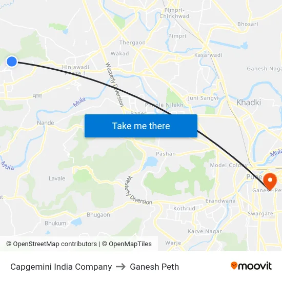 Capgemini India Company to Ganesh Peth map